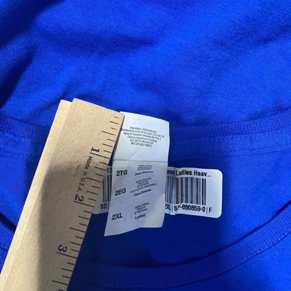 Fruit Of The Loom Blue T-Shirt Women’s Size 2XL - Picture 9 of 9